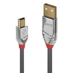 Lindy 05m USB 2.0 Type A to Mini-B Cable - High Speed & Durable (36630)